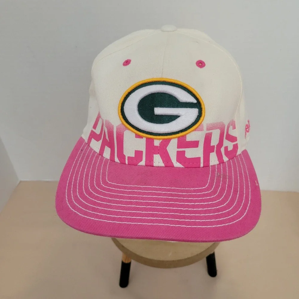 Reebok Green Bay Packers Hat Pink Cream NFL Breast Cancer Awareness Cap